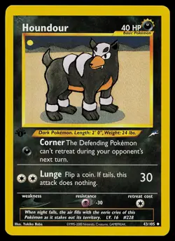 Pokemon Card - Houndour Neo Destiny 43/105 Uncommon 1st Edition - Image 1