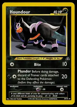 Pokemon Card - Houndour Neo Discovery 39/75 Uncommon 1st Edition - Image 1