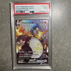 2021 Pokemon TCG Charizard VMAX Shining Fates Holo Card SV107/SV122 PSA 9 Mint - Image 1