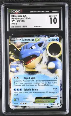 CGC 10 GEM MINT Blastoise EX 2014 XY 29/146 Holo Pokemon Card - Image 1