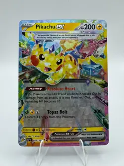 Pikachu ex Surging Sparks Ultra Rare Pokemon TCG 057/191 Scarlet & Violet SV08 - Image 1
