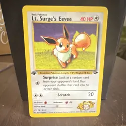 Pokemon Lt. Surge's Eevee 51/132 Gym Challenge 1st Edition Uncommon 2000 Basic … - Image 1