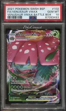 PSA 10 GEM MINT Pokemon Venusaur VMAX SWSH Promo #102 Battle Box - Image 1