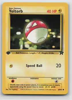 1st Edition Vintage Pokemon Card Voltorb Common Team Rocket 69/82 VLP - Image 1