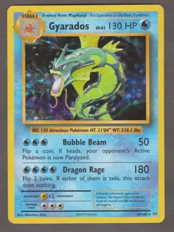 Gyarados 34/108 XY Evolutions Holo Rare Base Set Reprint Pokemon Card NM - Image 1