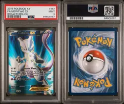 2015 POKEMON XY BREAKTHROUGH FULL ART/MEWTWO EX 157 PSA 9 - Image 2
