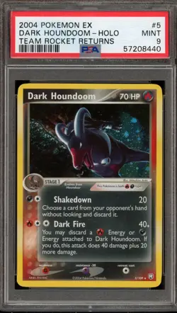 Pokemon Dark Houndoom EX Team Rocket Returns Holo Rare #5 PSA 9 Mint - Image 1