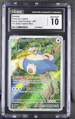 CGC 10 Gem Mint Snorlax 051 151 Elite Trainer Box Black Star Promos Pokemon - Image 1