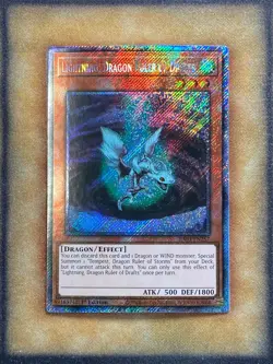 Yugioh Lightning, Dragon Ruler of Drafts RA03-EN257 Platinum Secret Rare 1st NM - Image 1