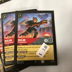 Mulan Charging Ahead Super Rare Reign of Jafar 4x x4 Disney Lorcana - Image 1