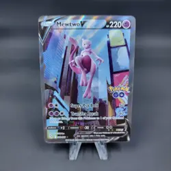 Pokemon Go Mewtwo v 2022 Full Art Rare Holo Card 072/078 TCG NM - Image 1