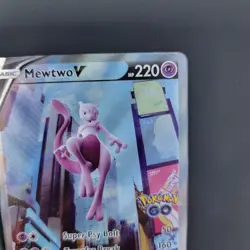 Pokemon Go Mewtwo v 2022 Full Art Rare Holo Card 072/078 TCG NM - Image 5