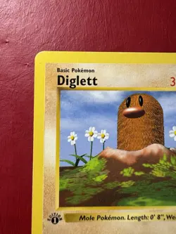 Diglett 47/102 Shadowless 1st Edition Base Set Pokemon Card MP No Creases - Image 3