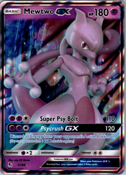 Mewtwo GX 31/68 - Pokemon TCG Hidden Fates Sun & Moon Ultra Rare Card NM - Image 1