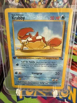 Pokemon TCG Krabby Fossil 1st Edition Common Card 51/62 Never Played, NM! - Image 1