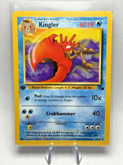 Kingler 38/62 Fossil 1st Edition Non-Holo Uncommon Pokemon Card - Image 1