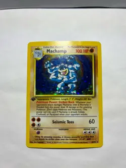 Pokemon TCG Machamp Holo Rare 1st Edition Card - Image 1