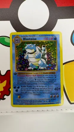 Blastoise 1st Edition Shadowless - English Pokemon Base Set 1999 - Holo Artcard - Image 1