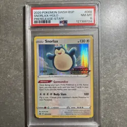 Snorlax (Prerelease) [Staff] SWSH068 SWSH: Sword & Shield Promo Cards Holo PSA8 - Image 1