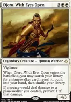 MTG Djeru, With Eyes Open - Foil, Hour of Devastation, Moderately Played, Englis - Image 1