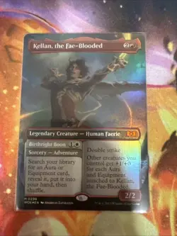 MTG Kellan, the Fae-Blooded (Borderless Foil) Wilds of Eldraine NM M Magic - Image 1