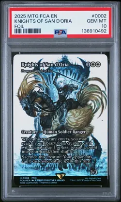 2025 MTG FINAL FANTASY THROUGH THE AGES FOIL #0002 KNIGHTS OF SAN D'ORIA PSA 10 - Image 1