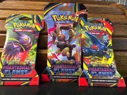 Lot of (3) Pokemon TCG Mega Evolution Phantasmal Flames Sleeved Booster Pack NEW - Image 1