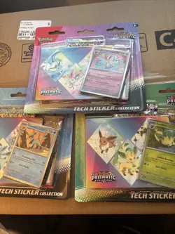 Pokemon TCG Prismatic Evolutions Tech Sticker Collection Set Lot Of 3 Sealed New - Image 1
