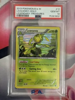 2013 POKEMON B & W LEGENDARY TREASURES LEAVANNY HOLO 12/113 PSA 10 LOW POP - Image 3