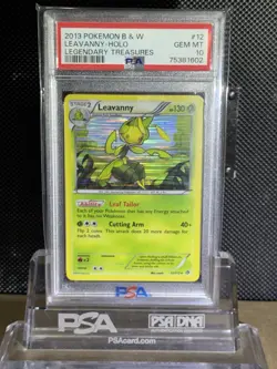 2013 POKEMON B & W LEGENDARY TREASURES LEAVANNY HOLO 12/113 PSA 10 LOW POP - Image 4