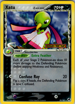 Xatu (Delta Species) - 25/101 - Rare - Reverse Holo LP, English Pokemon EX Drago - Image 1