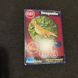 PokeTrivia Card #149 DRAGONITE, 1999 Burger King Promo, Pokemon Movie HP - Image 1