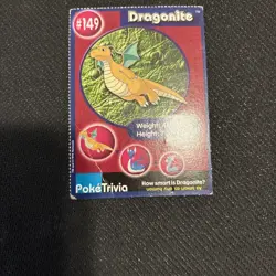PokeTrivia Card #149 DRAGONITE, 1999 Burger King Promo, Pokemon Movie HP - Image 3