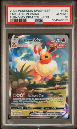 2022 POKEMON SWSH BLACK STAR PROMO #180 FULL ART/FLAREON VMAX PSA 10 - Image 1