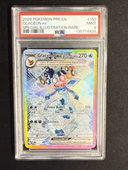 2025 POKEMON PRE EN-PRISMATIC EVOLUTIONS #150 GLACEON EX PSA 9 - Image 1