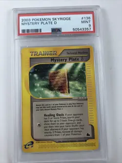Pokemon Skyridge Uncommon Mystery Plate δ 136/144 PSA 9 Mint - Image 1