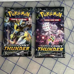 Pokemon TCG Sun and Moon Lost Thunder Booster 2 Packs 820650804557 - Image 1