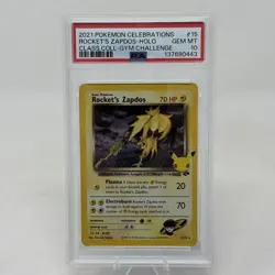 2021 POKEMON CELEBRATIONS CLASSIC COLLECTION #15 ROCKET'S ZAPDOS HOLO PSA 10 - Image 1