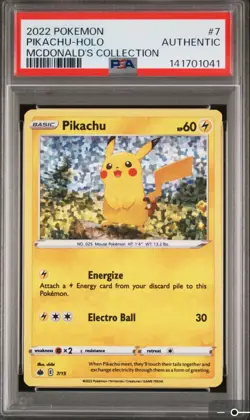 2022 Pokemon PIKACHU Holo McDonald's Collection Promo 07/15 ~ PSA - Image 1