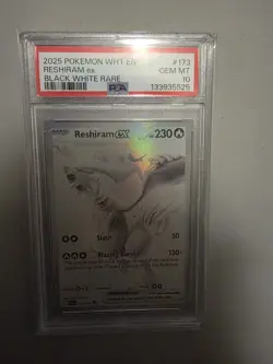 Pokemon 2025 Reshiram ex 173/086 Black White Rare White Flare PSA 10 - Image 1