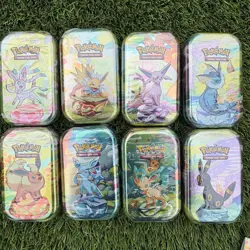 Pokemon Prismatic Evolutions Mini Tin Set of 8 Eeveelutions - Image 1