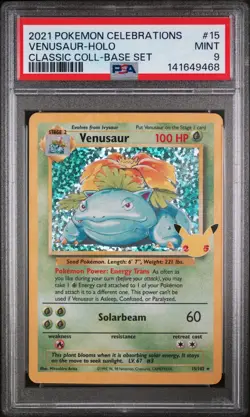 PSA 9 Venusaur Celebrations Classic Collection 15/102 Holo Rare Pokemon 2021 - Image 1