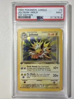 Pokemon PSA 9 1st Edition Jolteon 04/64 Jungle Holo - Image 1