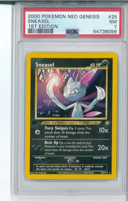 PSA 7 Sneasel (54738056) - 25/111 - Neo Genesis Graded Pokemon - Image 1