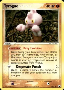 Pokemon Tyrogue Unseen Forces 33/115 Light Play LP+ or Better - Image 1