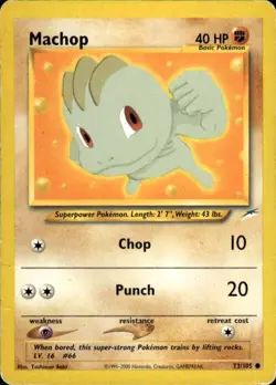 Pokemon Machop Neo Destiny 073/105 Light Play LP+ or Better - Image 1