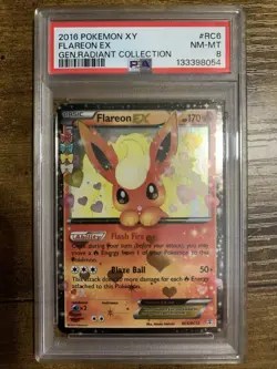 PSA 8 Flareon EX RC6/RC32 XY Generations Radiant Collection 2016 Pokemon - Image 1