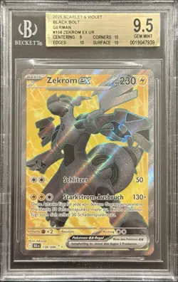 2025 BGS STRONG 9.5 POKEMON GERMAN BLACK BOLT FULL ART ZEKROM 💎 - Image 1