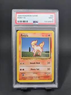 1999 POKEMON BASE SET UNLIMITED #60 PONYTA PSA 9 MINT - Image 1