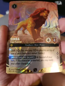 COLD Foil Simba Pride Protector Promo Disney Lorcana Challenge DLC 8/C2 NM - Image 1